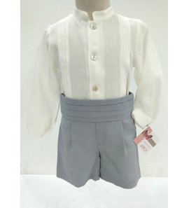 Pantalón lino niño gris