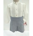 Pantalón lino niño gris