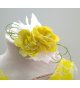 Diadema flor adamascada amarilla
