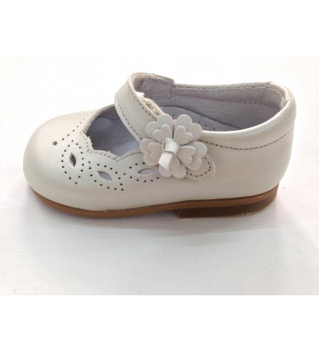 Zapato piel nacar beige