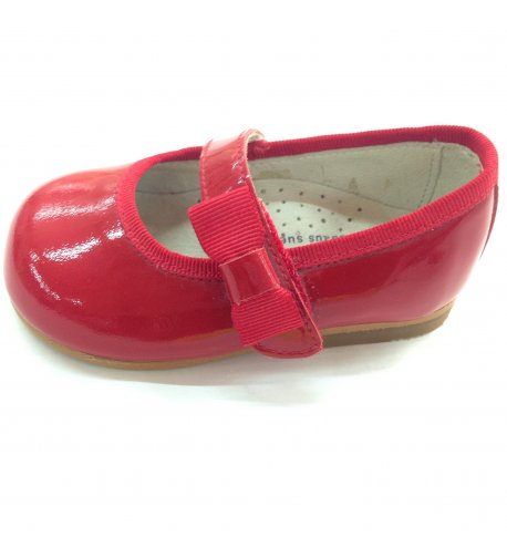 Zapato piel charol rojo