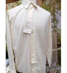 Camisa ceremonia lino beige