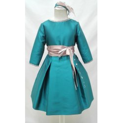 Vestido mikado de seda verde