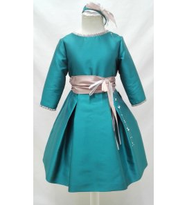 Vestido mikado de seda verde