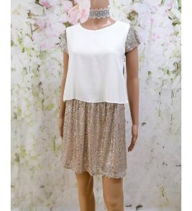 Conjunto falda y blusa paillettes