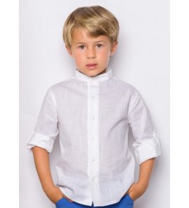 Camisa lino BLANCA niño c/mao